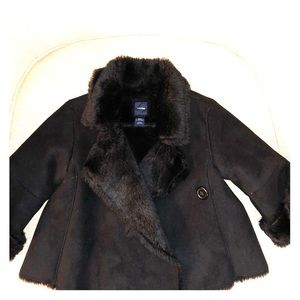 Baby Gap Toddler Black Faux Fur Jacket